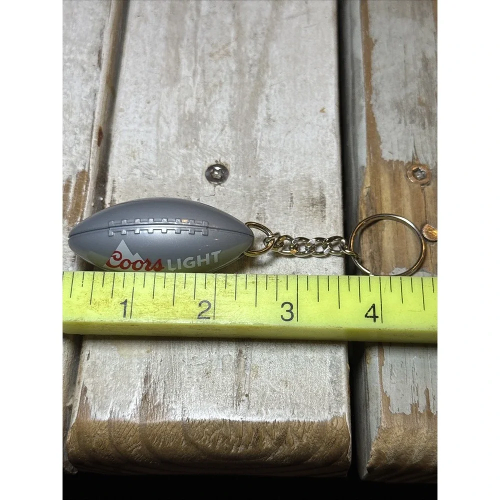 NEW Grey Coors Light Football Shaped Bottle Opener Keychain Logo